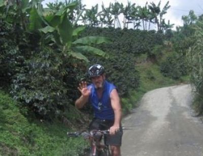 Steve Schleppe Cycling on the  tour with redspokes